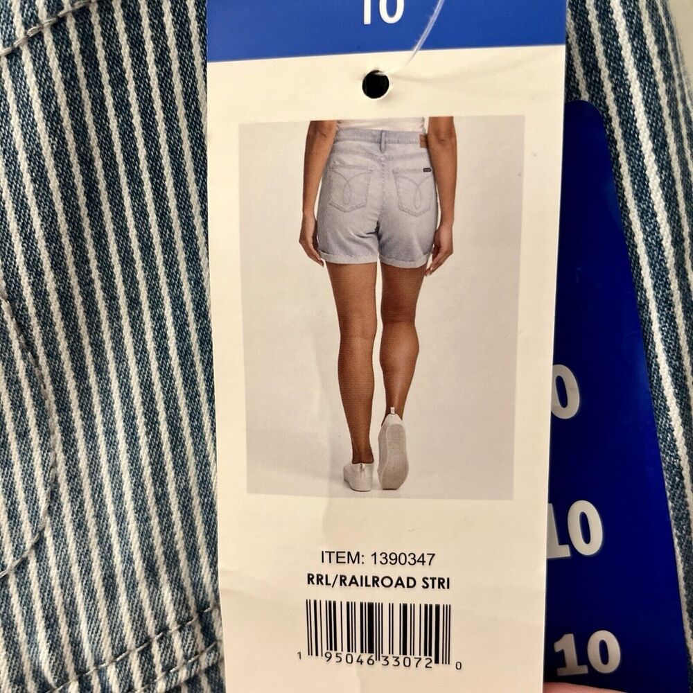 Calvin Klein Jeans Women's 10 Roll Cuff Denim Shorts Railroad Stripe High Rise - Picture 4 of 13